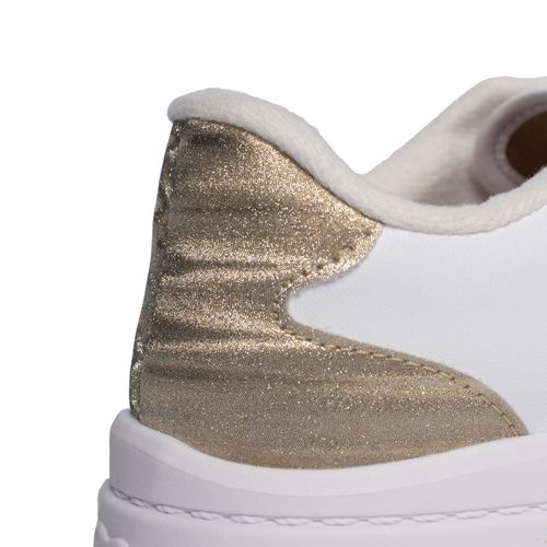 Tênis Infantil Molekinha Casual Adereço Metal Branco Dourado