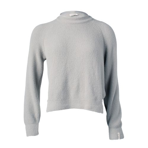 Blusa Cropped Feminina Biamar Tricot Abertura Lateral Cinza