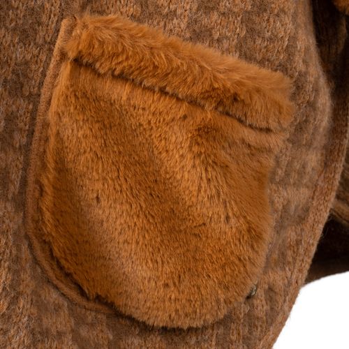 Capa Feminina Biamar Tricot Pelo/Fivelas Caramelo/Marrom