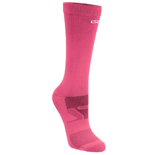 Meia Feminina Olympikus Corre Cano Médio Rosa/Branco