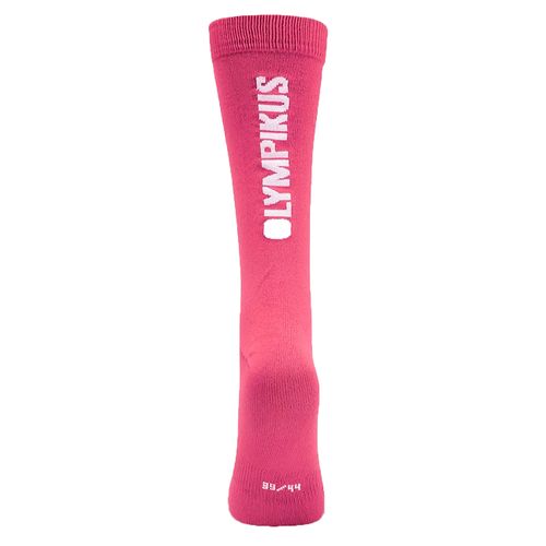 Meia Feminina Olympikus Corre Cano Médio Rosa/Branco