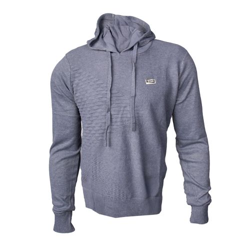 Suéter Masculino Gangster Capuz Tricot Macio Cinza