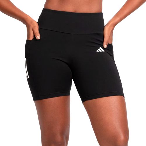 Shorts Feminino Adidas 3 Listras Bolsos Cintura Alta Preto