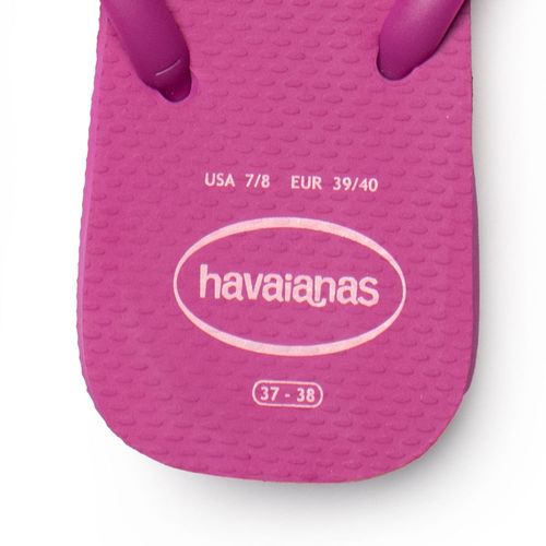 Chinelo Feminino Havaianas Slim Square Logo Bico Rosa