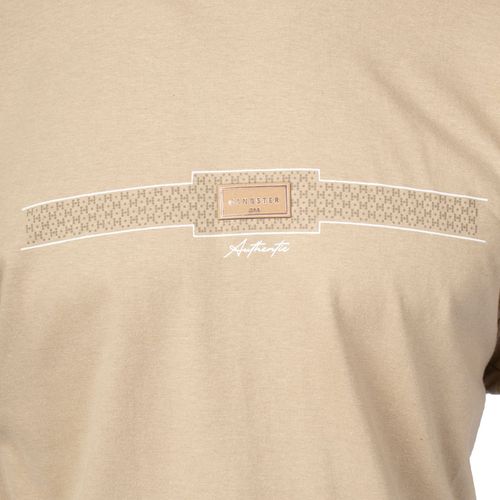 Camiseta Masculina Gangster Estampa Caqui