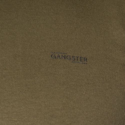 Camiseta Masculina Gangster Gola Canelada Verde Oliva