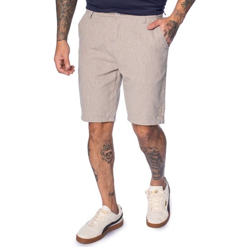 Bermuda Masculina Gangster Reta Alfaiataria Cinza