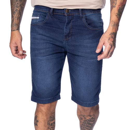 Bermuda Jeans Masculina Preston Slim Azul Escuro