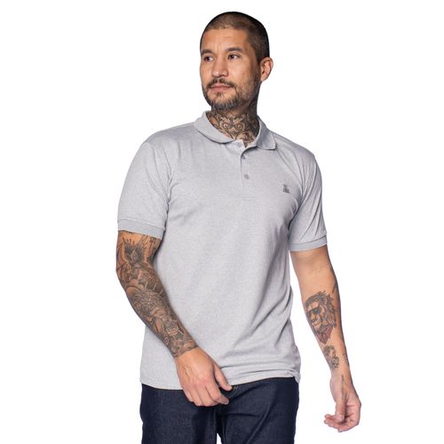 Camisa Polo Masculina Broken Rules Slim Cinza