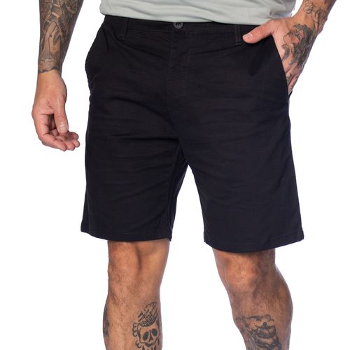 Bermuda Masculina Sea Surf Sarja Reta Preto