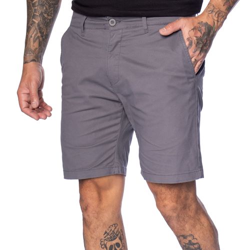 Bermuda Masculina Sea Surf Sarja Reta Cinza Escuro