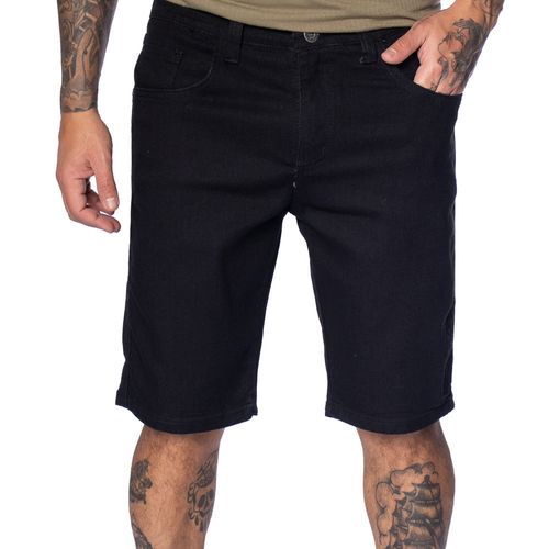 Bermuda Jeans Masculina Gangster Reta Preto