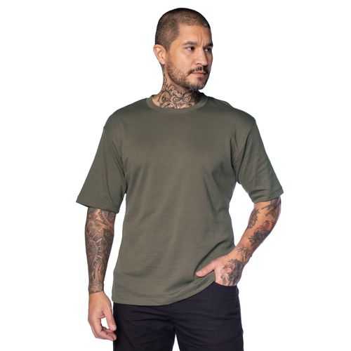 Camiseta Masculina Sea Surf Lisa Tecido Leve Verde Musgo