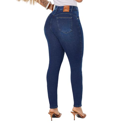 Calça Jeans Feminina Max Denim Cós Alto Skinny Azul