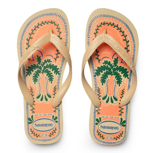 Chinelo Feminino Havaianas Summer Vibes Floral Bege/Rosa
