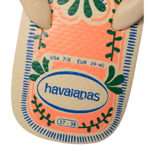 Chinelo Feminino Havaianas Summer Vibes Floral Bege/Rosa