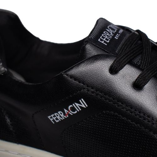 Sapatênis Masculino Ferracini Napa Conforto Preto/Cinza