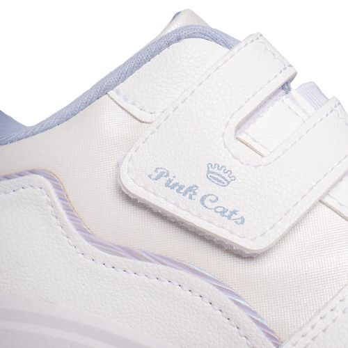 Tênis Infantil Pink Cats Napa Branco/Azul/Rosa