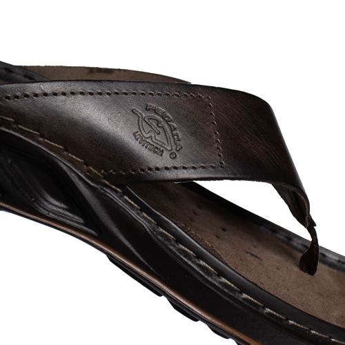 Chinelo Masculino Pegada Couro Anilina Levitech Marrom