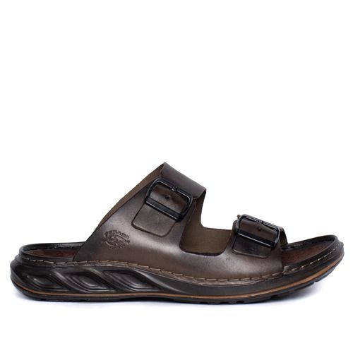 Sandália Masculina Pegada Float Levitech Couro Marrom Escuro