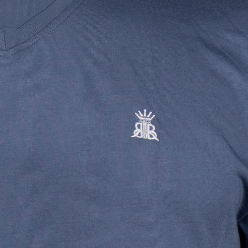 Camiseta Masculina Delkor Plus Size Malha Azul Marinho