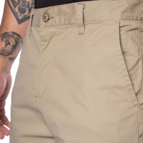 Bermuda Jeans Masculina Broken Rules Reta Caqui