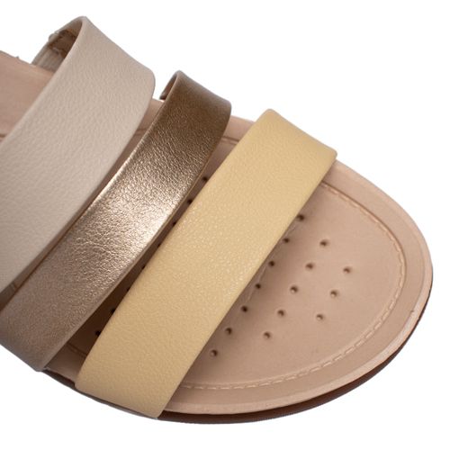 Tamanco Feminino Modare Napa Ultraconforto Bege/Dourado