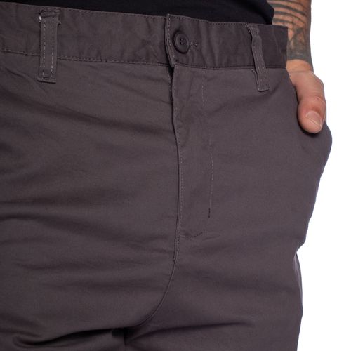 Bermuda Jeans Masculina Broken Rules Reta Cinza Escuro