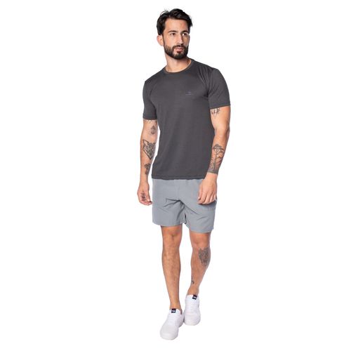 Bermuda Masculina Broken Rules Bolsos Zíper Cinza