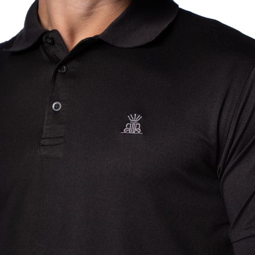 Camisa Polo Masculina Broken Rules Slim Preto