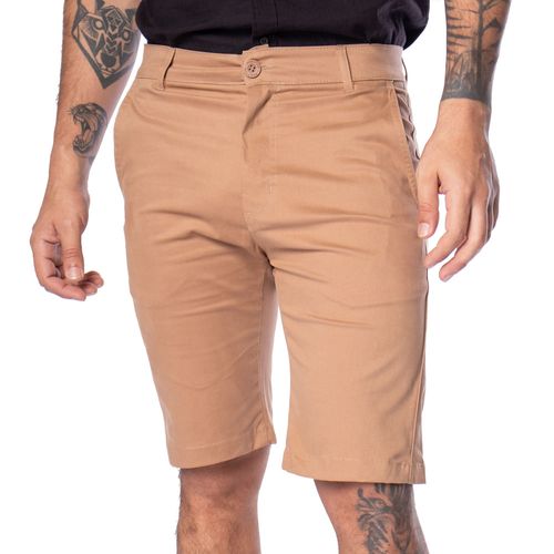 Bermuda Masculina Preston Sarja Reta Bege
