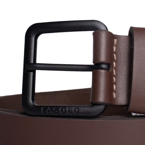 Cinto Masculino Fasolo E123374 633 Couro Fivela Marrom
