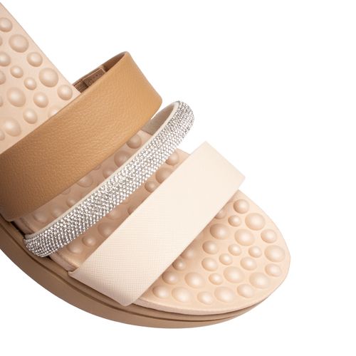 Tamanco Feminino Modare Anabela com Strass Bege