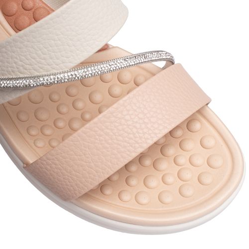 Tamanco Feminino Modare Com Tira de Strass Rosa/branco