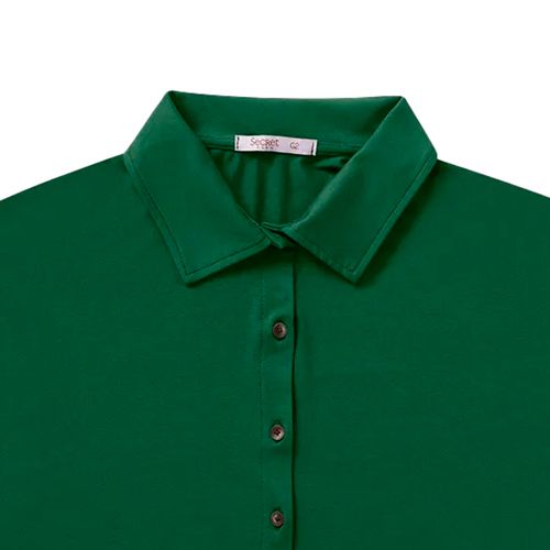 Camisa Feminina Secret Glam Plus Size Manga Curta Verde
