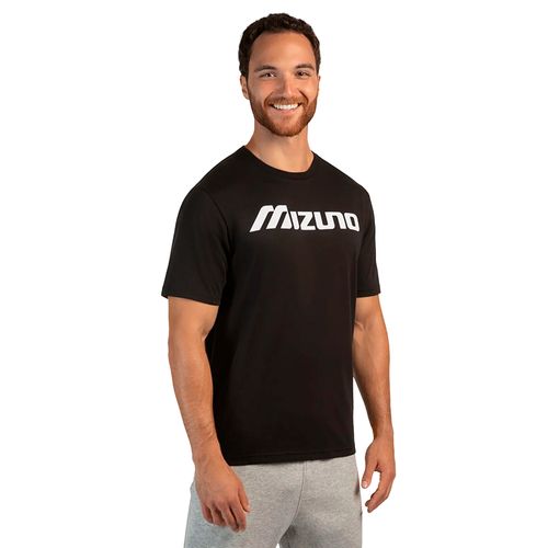 Camiseta Masculina Mizuno Big Logo Esportiva Preto/Branco