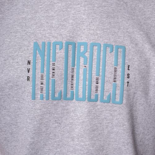 Camiseta Masculina Nicoboco Estampa Emborrachada Cinza Claro