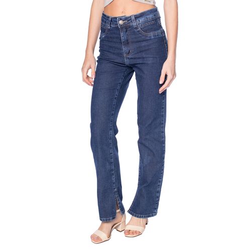Calça Jeans Feminina Sawary Reta Azul Escuro
