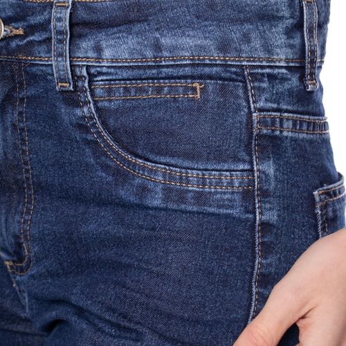 Calça Jeans Feminina Sawary Reta Azul Escuro