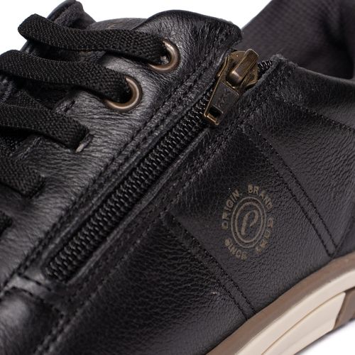 Sapatênis Masculino Pegada Couro Calce Fácil Preto/Marrom