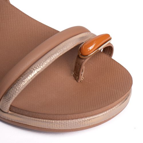 Sandália Feminina Mississipi Napa Flatform Marrom Claro/Rose