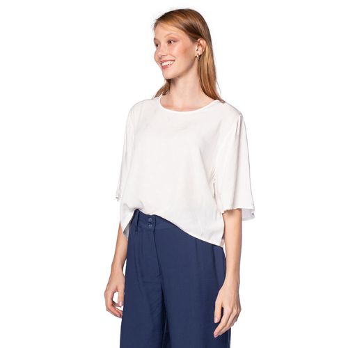 Blusa Feminina Rovitex Viscose Estampa Libélulas Off White
