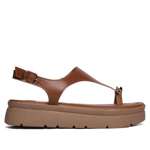 Sandália Feminina Mississipi Flatform Tira De Dedo Marrom