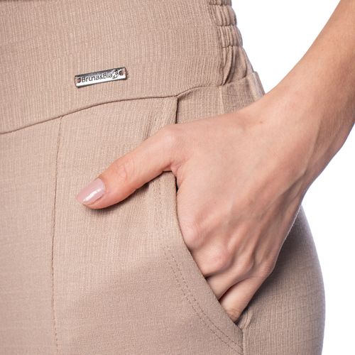 Calça Pantacourt Feminina Bruna e Bia Vicenza Bege