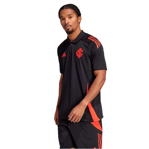 Camisa Polo Masculina Adidas Inter Fit Preto/Vermelho