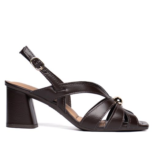 Sandália Feminina Dakota Salto Bloco Marrom Escuro