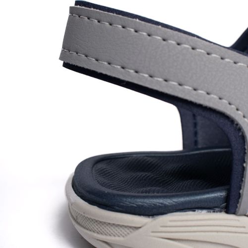 Sandália Infantil Molekinho Papete Napa Cinza/Azul Marinho