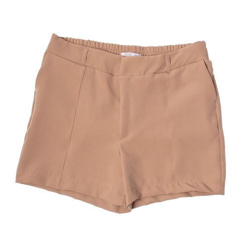 Short Feminino Plus Size Secret Glam Alfaiataria Bege