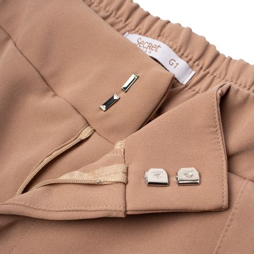 Short Feminino Plus Size Secret Glam Alfaiataria Bege