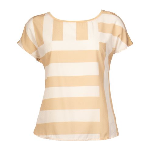 Blusa Feminina Cativa Estampa Geométrica Bege Escuro